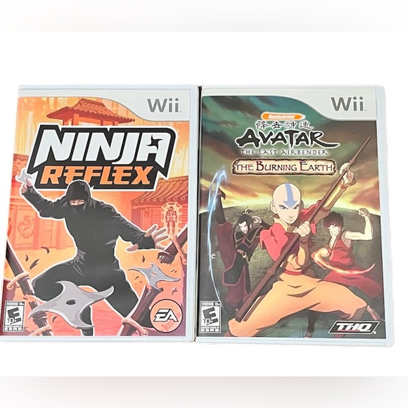 Wii Games Lot Of 2 NINJA Reflex & Avatar The Last Air bender The Burning Earth - Picture 1 of 3